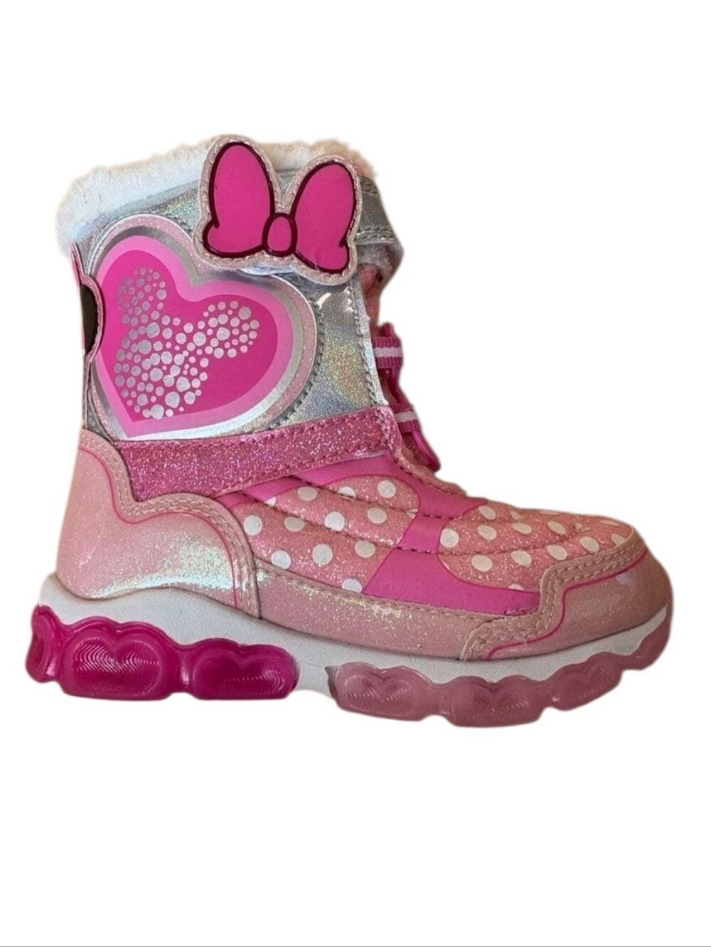 Disney Minnie Mouse Toddler Girls Pink Light-Up Winter Snow Boots